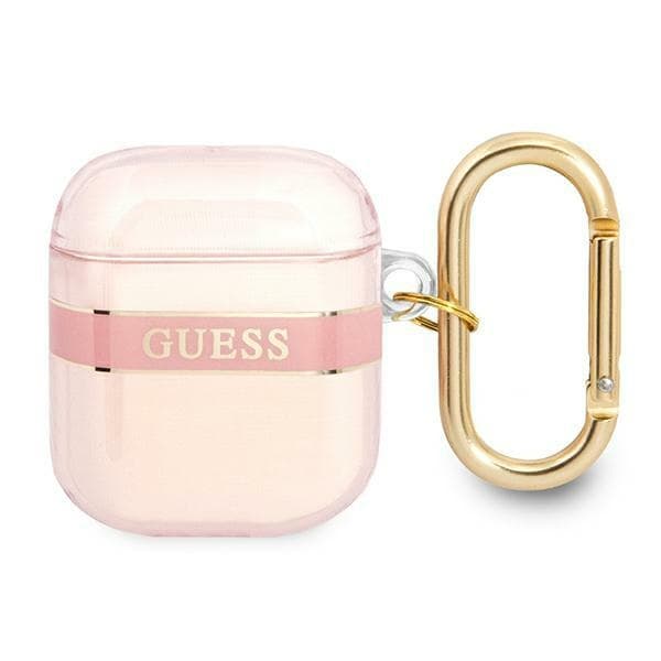 Ovitek za slušalke Guess Strap Collection za AirPods, roza