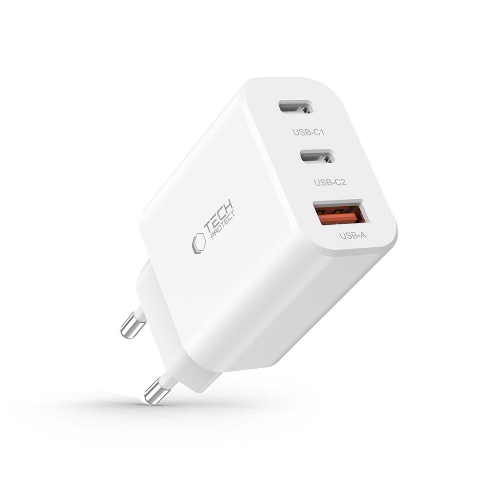 Tech-Protect NC30W polnilec 2x USB-C PD 30W / USB-A QC 3.0 - bel 6