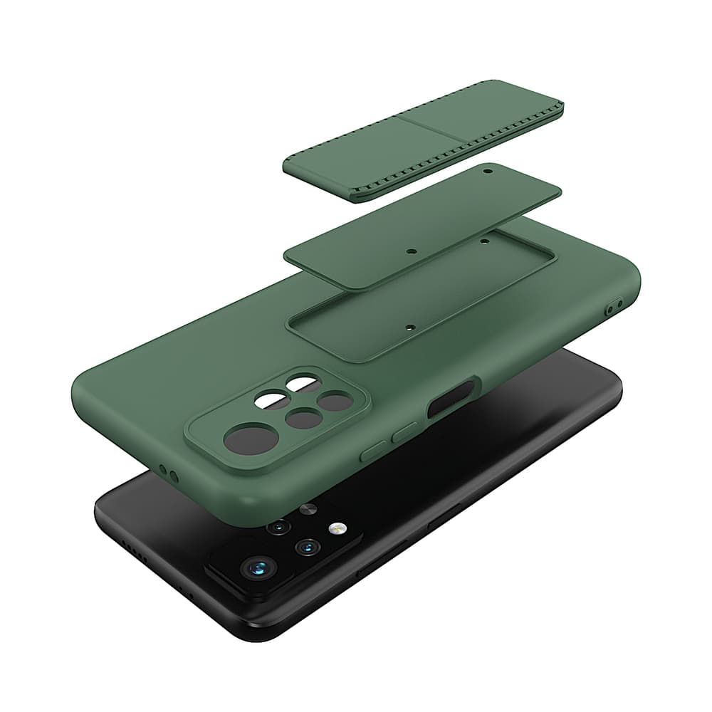 Wozinsky Kickstand Case silikonski ovitek z oporo za Xiaomi Redmi Note 11S / Note 11, rdeča 6