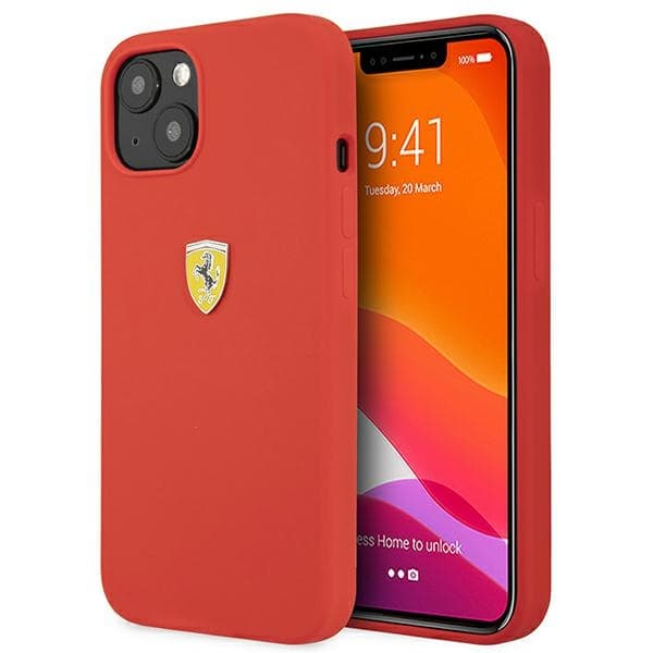 Ferrari Silicone ovitek za iPhone 13 mini 5.4" - rdeč