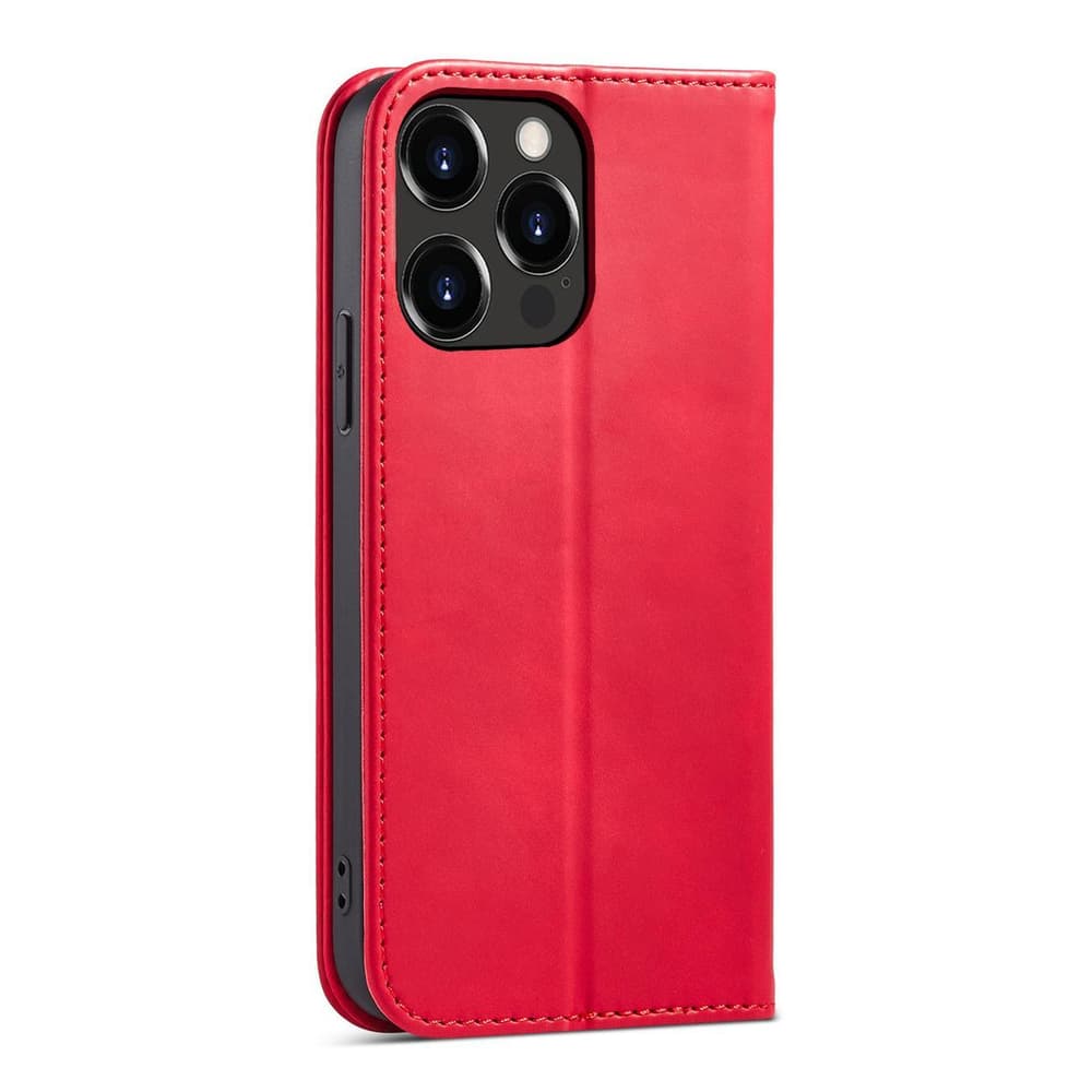 Hurtel Magnet Fancy ovitek z denarnico in oporo za iPhone 14 Plus, rdeč 6