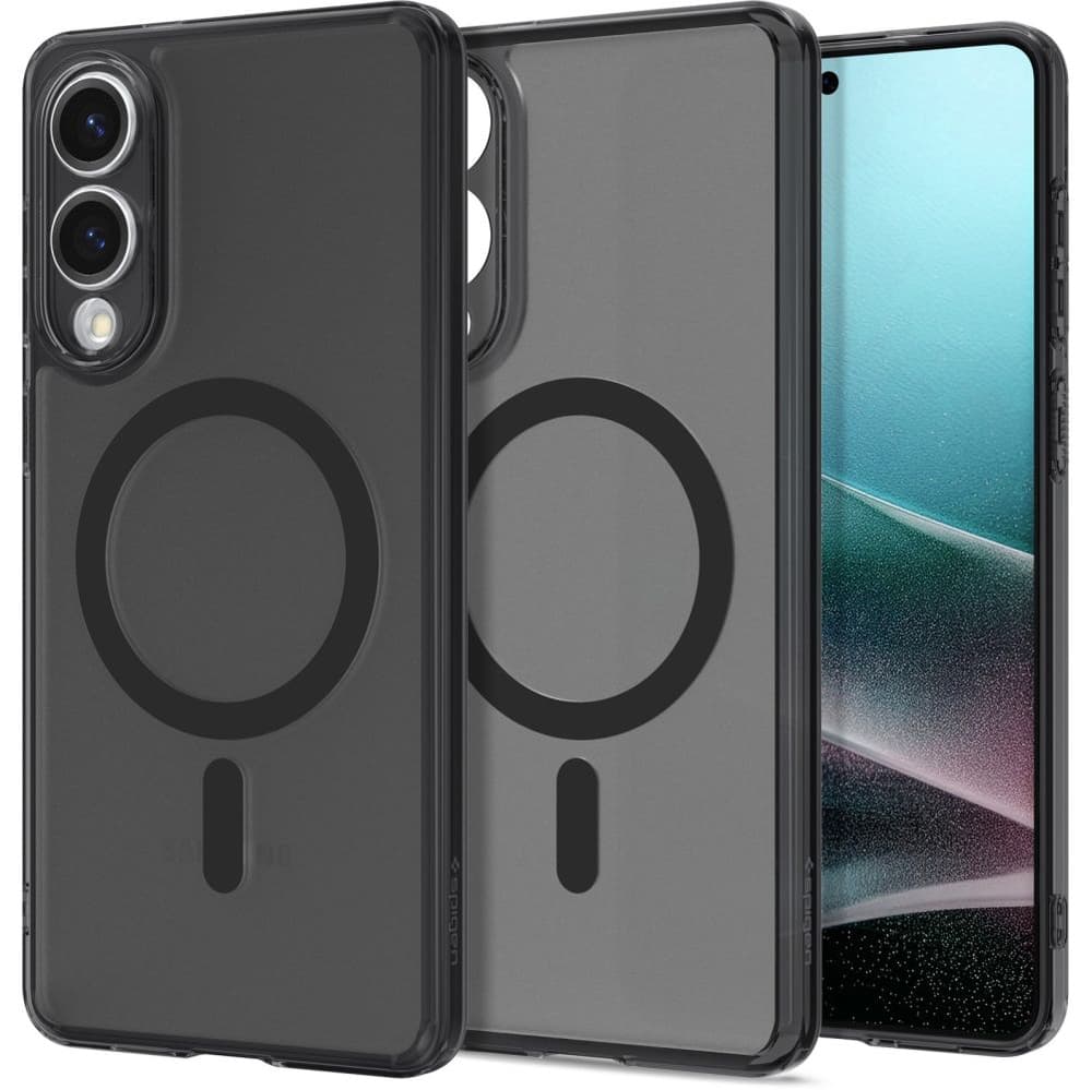Spigen Ultra Hybrid Mag ovitek z MagSafe za Samsung Galaxy S25 Edge - črn prosojen