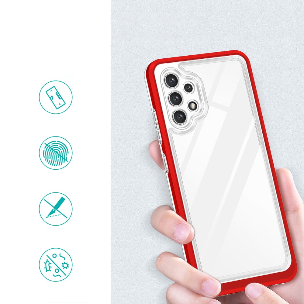 Hurtel ovitek Clear 3in1 za Samsung Galaxy A32 5G, rdeč 2