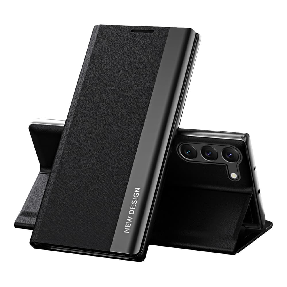 Hurtel Sleep Case Pro ovitek za Samsung Galaxy S23+ s preklopnim stojalom, črn