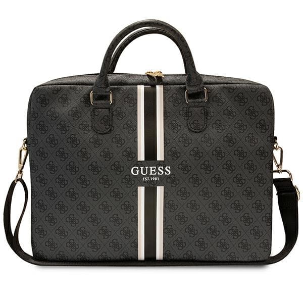 Guess 4G Printed Stripes torba za 16" prenosnik - črna