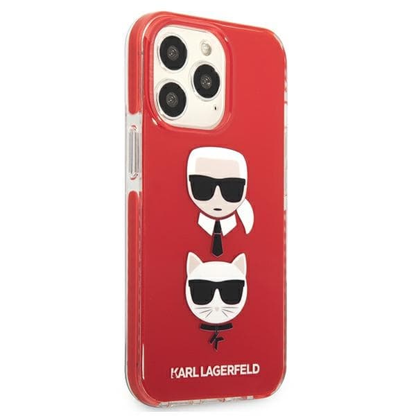 Karl Lagerfeld Karl&Choupette Head ovitek za iPhone 13 Pro / 13 - Rdeča 4