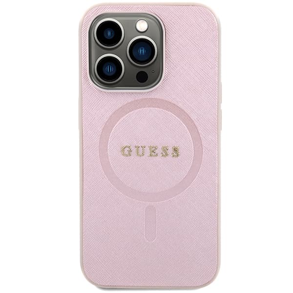 Guess Saffiano MagSafe ovitek za iPhone 15 Pro - roza 3