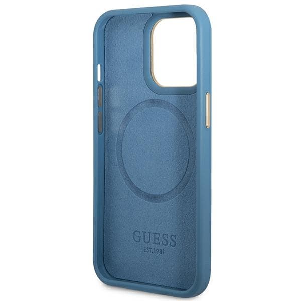 Ovitek Guess 4G Logo Plate MagSafe za iPhone 14 Pro, moder 7