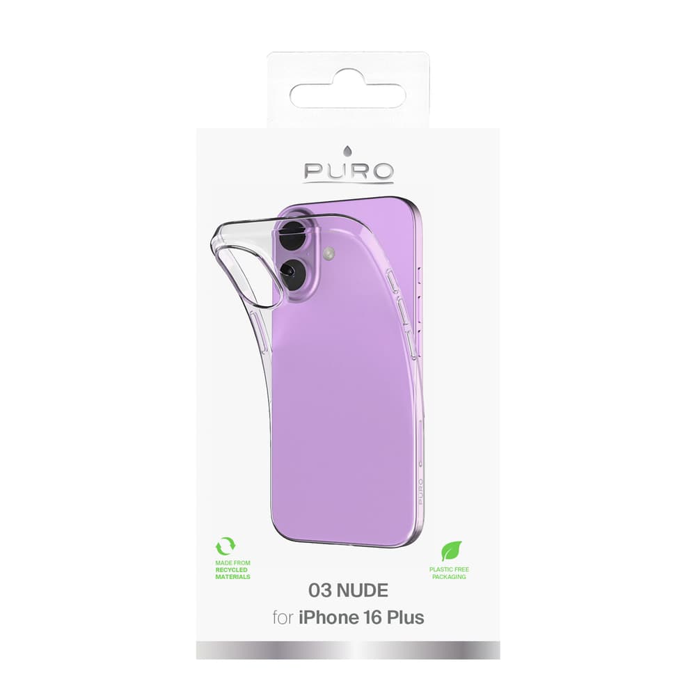 Puro 03 Nude silikonski ovitek za iPhone 16 Plus - Prozoren 3