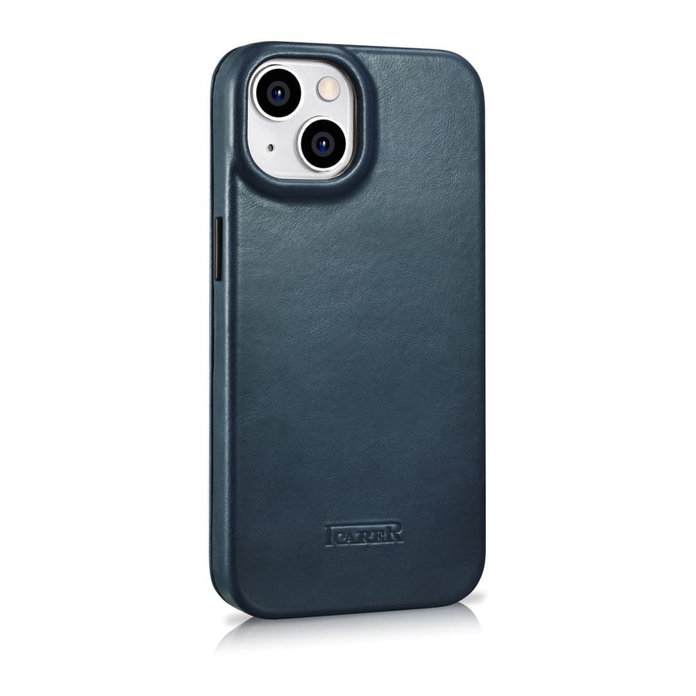 Ovitek iCarer Oil Wax za iPhone 14 Plus, moder 4