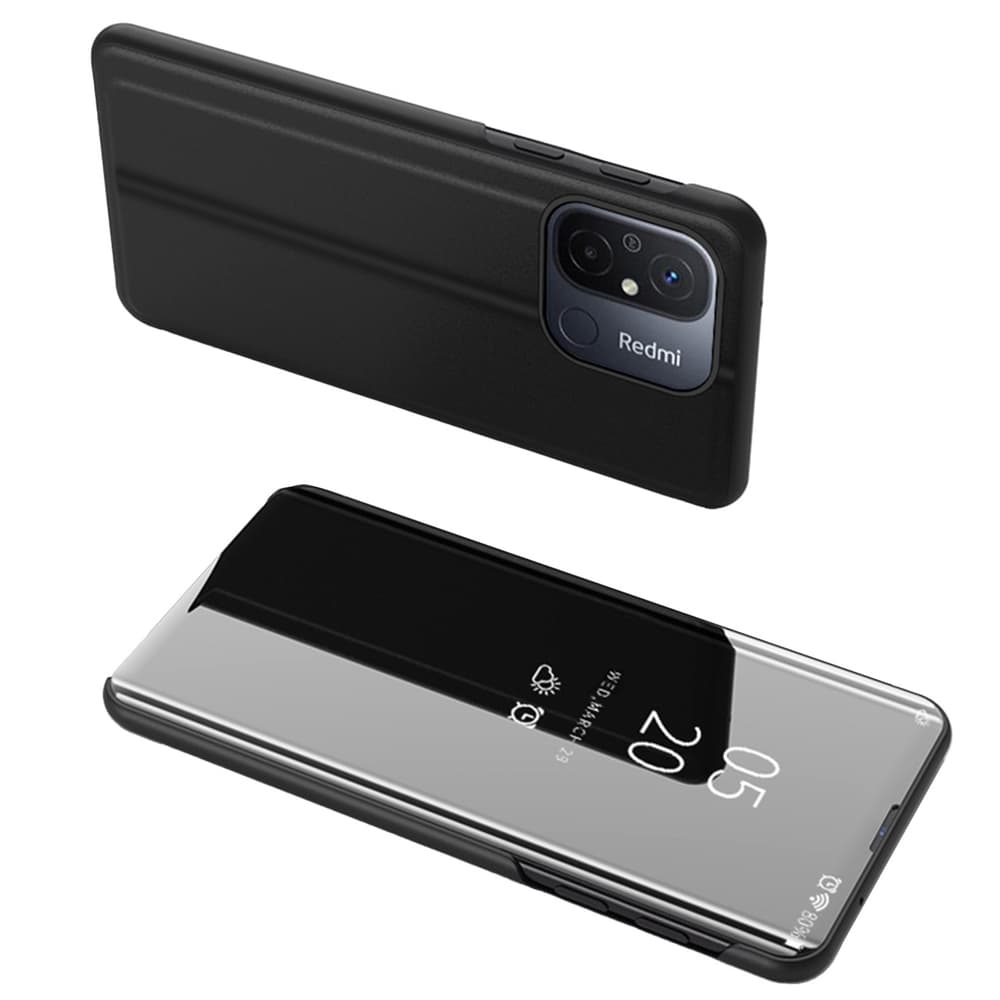 Hurtel Clear View Case etui za Xiaomi Redmi 11A / Poco C55 / Redmi 12C, črn