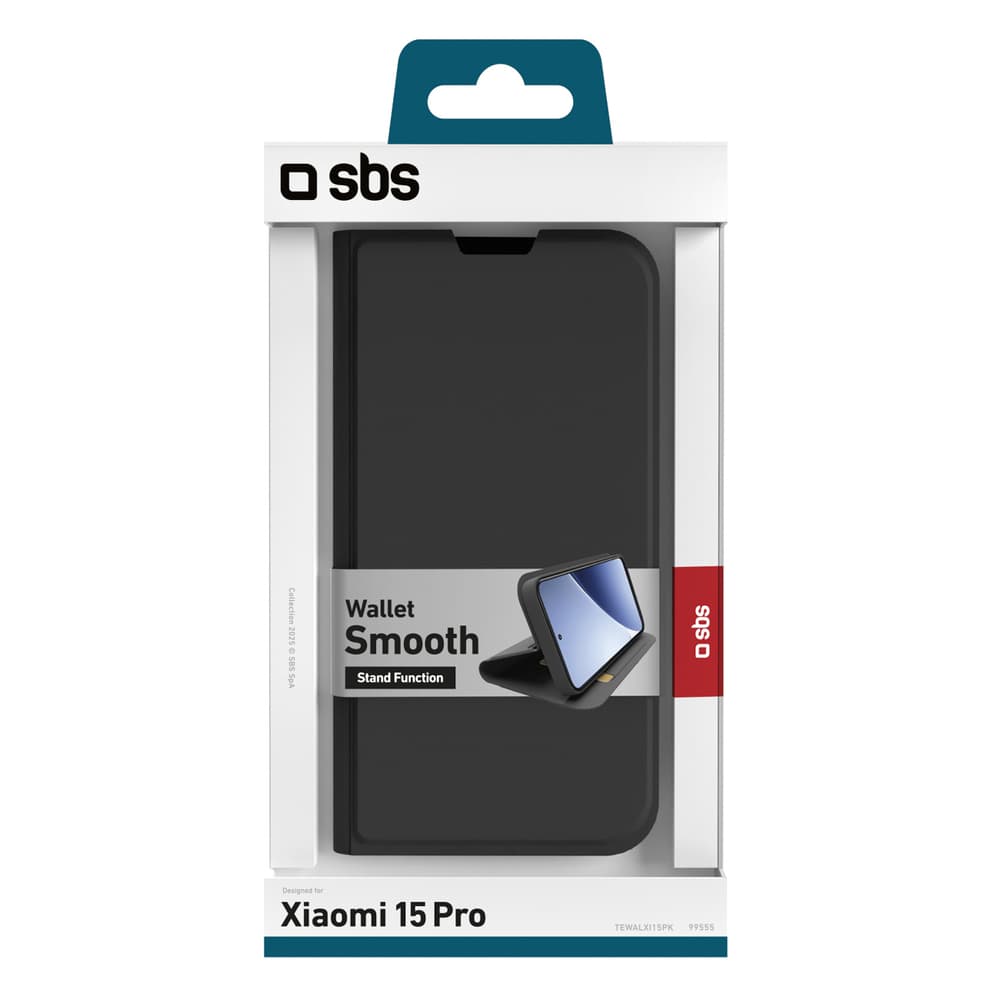 SBS Wallet Smooth etui za Xiaomi 15 Pro s flipom - črn 2