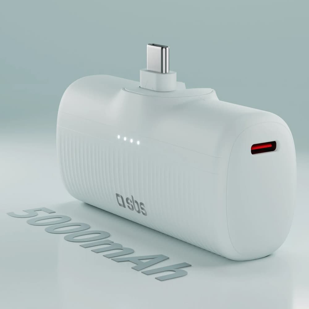 Prenosni polnilnik SBS EcoPower 5000 mAh 10W, vgrajen USB-C, siv 3