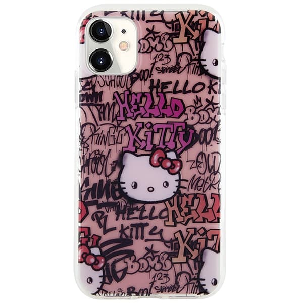 Hello Kitty IML Tags Graffiti ovitek za iPhone 11 / Xr - roza 3