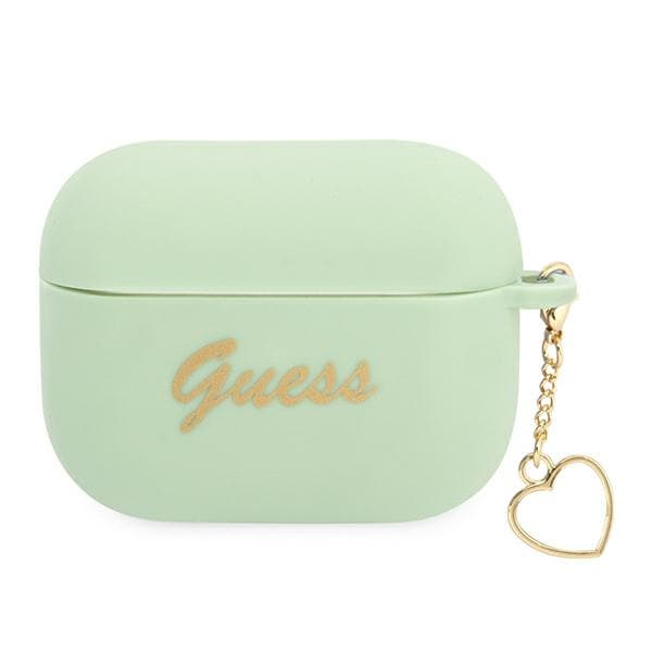 Ovitek za AirPods Pro Guess Silicone Charm Heart, zelen