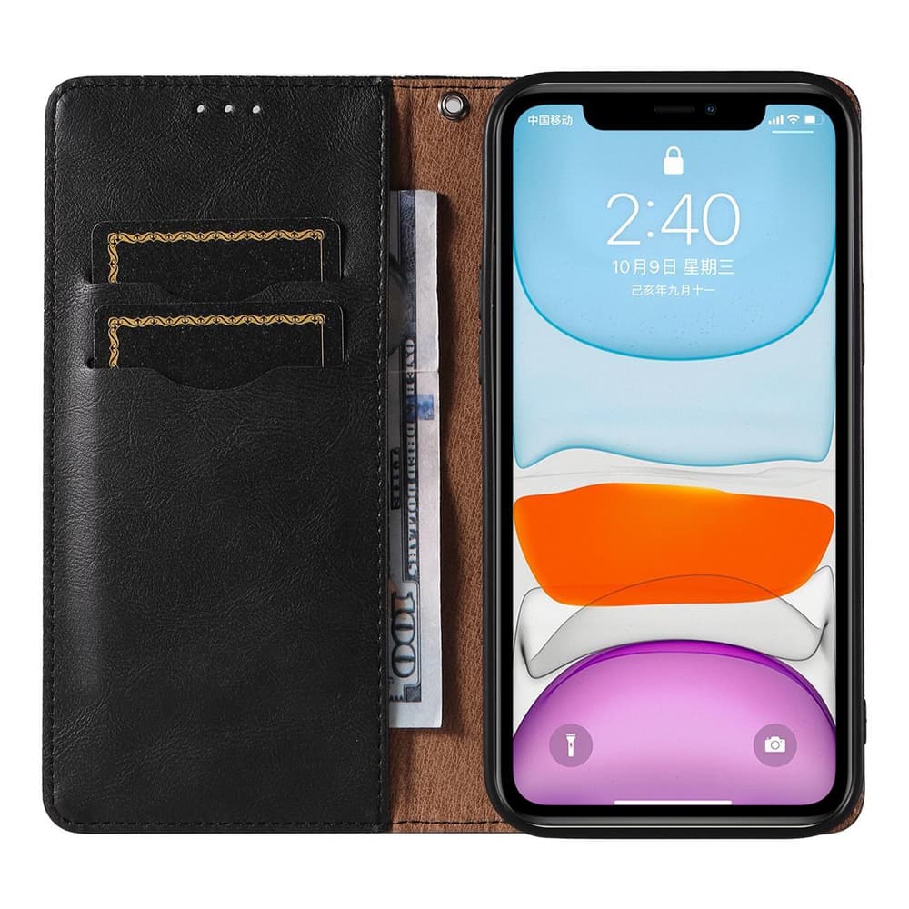 Hurtel Magnet Strap etui za iPhone 12, denarnica, črn 6