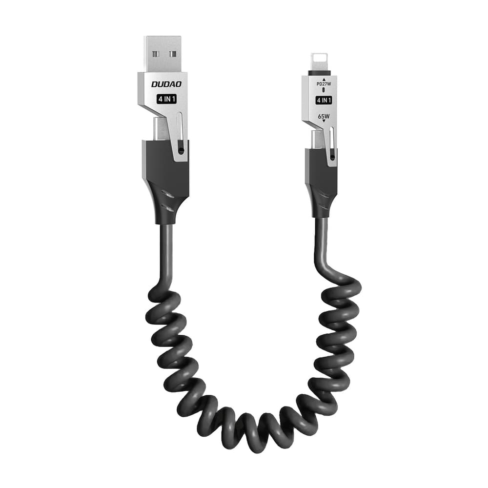 Dudao L20 Pro 4v1 kabel, USB-A/USB-C na Lightning/USB-C, 1.5m, črn