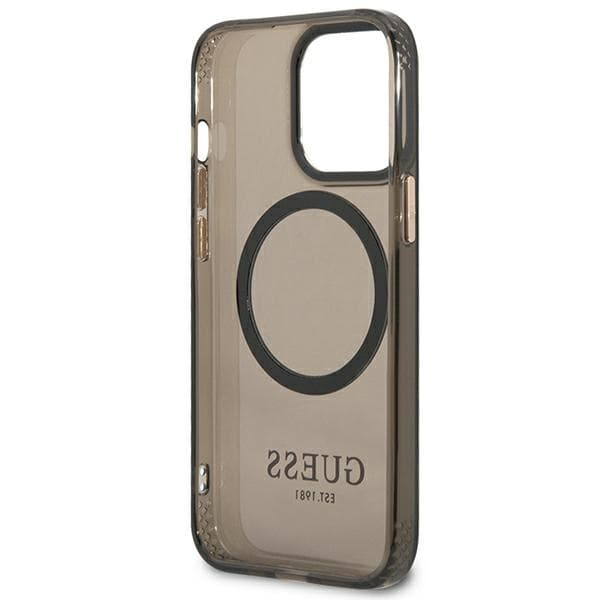 Guess Gold Outline Translucent MagSafe etui za iPhone 13 Pro Max - črna 7