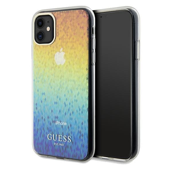 Ovitek Guess IML Faceted Mirror Disco Iridescent za iPhone 11 / Xr - večbarven