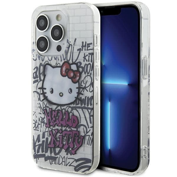 Hello Kitty ovitek IML Kitty On Bricks Graffiti za iPhone 13 Pro Max - bela