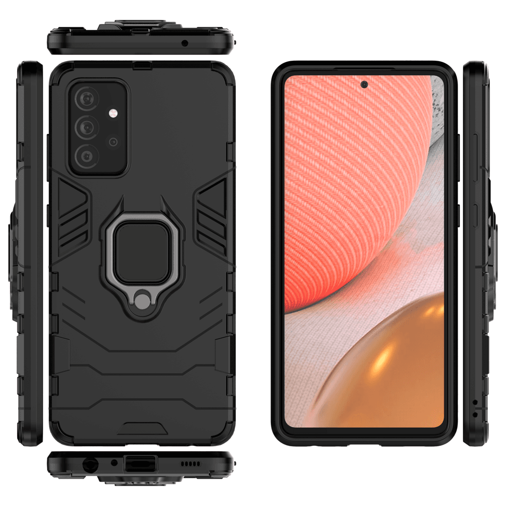 Ovitek Ring Armor s stojalom za Samsung Galaxy A72 4G - črn 5
