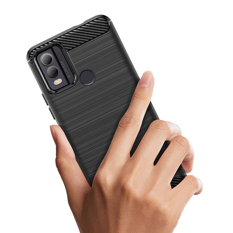 Carbon ovitek Hurtel za Nokia C22 - črn 5