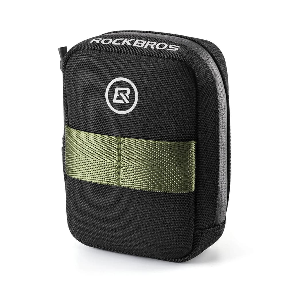 Rockbros mini sedelna torba z držalom za CO2 bombico - črno/zelena
