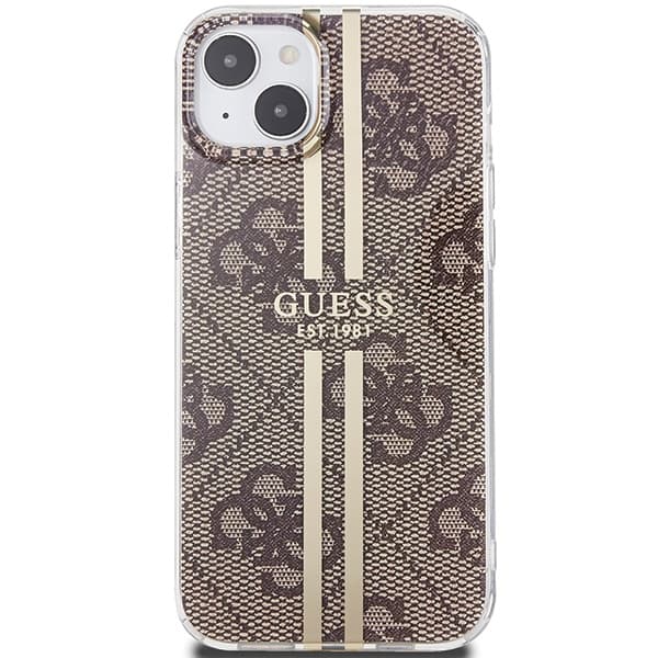 Ovitek Guess IML 4G Gold Stripe za iPhone 15 Plus / 14 Plus - rjav 3