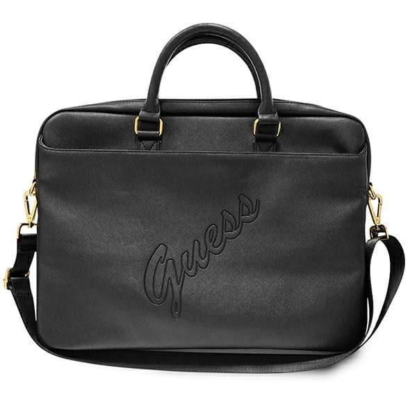 Torba za prenosnik Guess Saffiano Script 16" črna