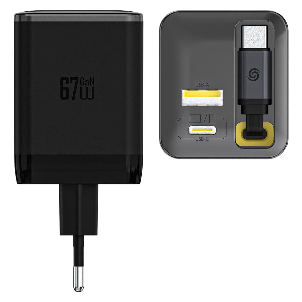 Dudao A67EU GaN 67W zidni polnilec z vgrajenim kablom USB-C 3
