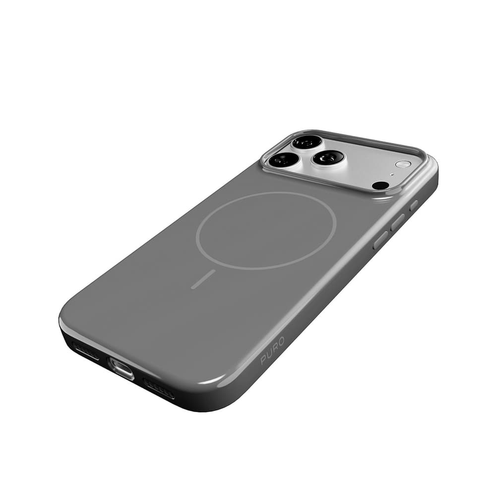 Puro Pulse ovitek za iPhone 17 Pro Max, polikarbonat, siv - MagSafe 6