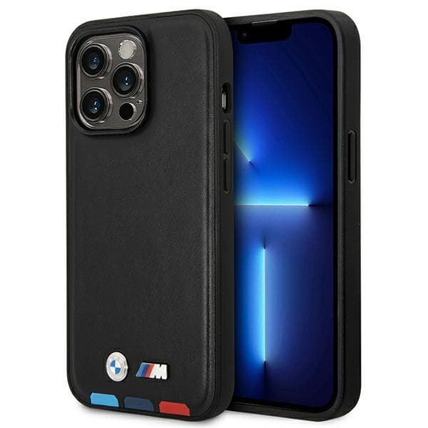 BMW ovitek za iPhone 14 Pro Max 6.7" (usnjeni, črn)