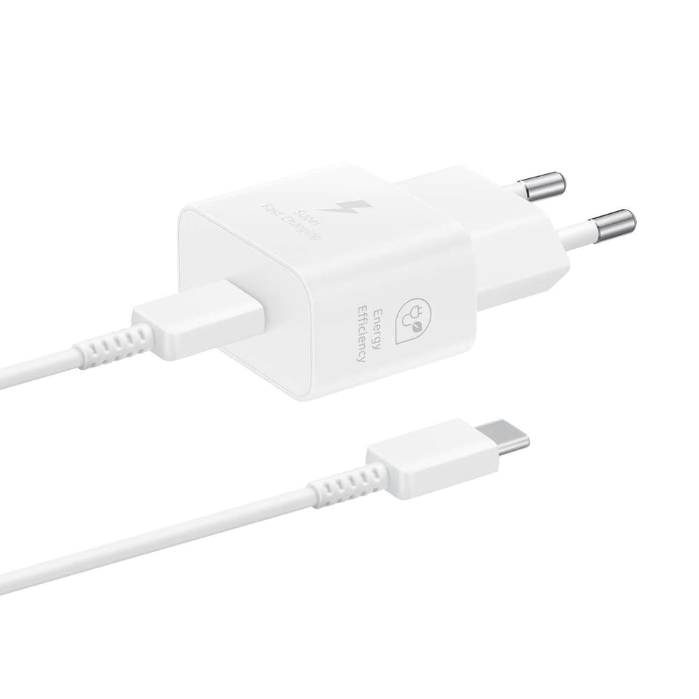 Samsung 25W GaN polnilec z USB-C kablom EP-T2510XWEGEU - bel