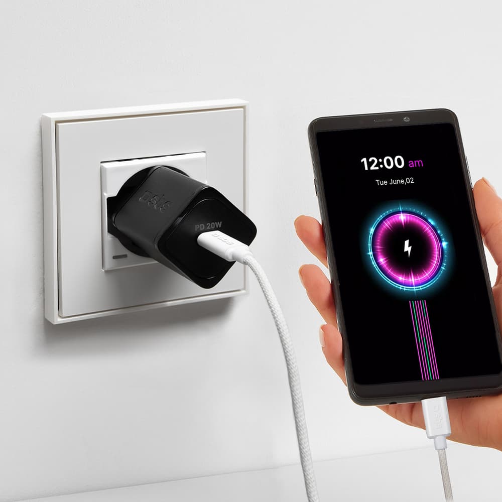SBS TECABLETISSUETCCG USB-C v USB-C, 1,5m, 60W, pleten kabel - sivi 5