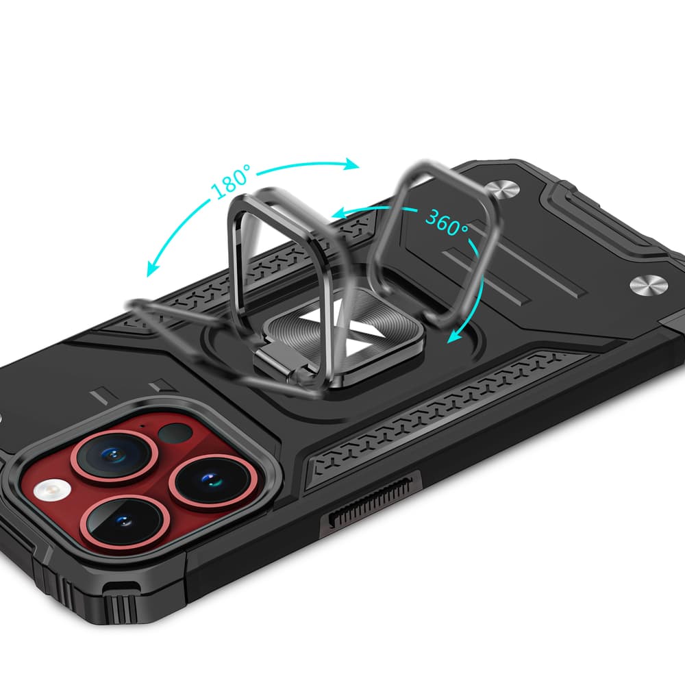 Wozinsky Ring Armor ovitek za iPhone 15 Pro Max s stojalom in obročem - zlat 5
