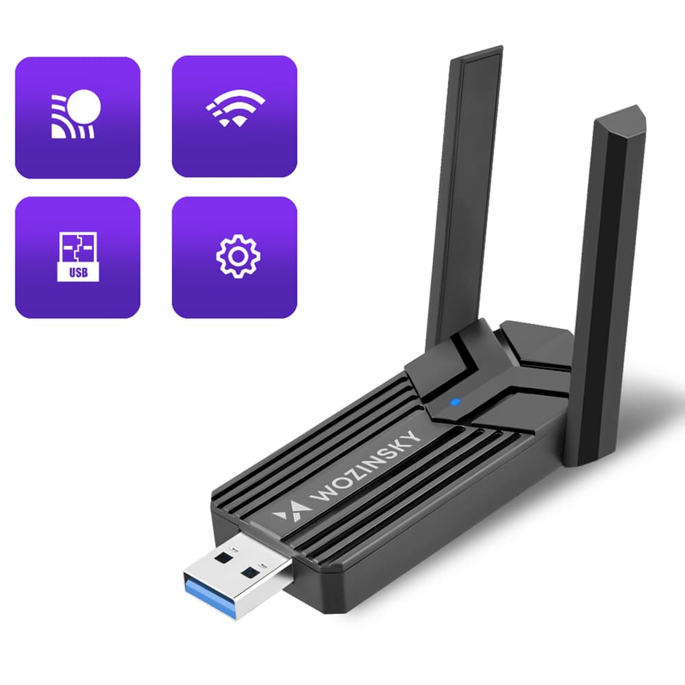 Wozinsky WAX-1800 WiFi 6 USB 3.0 adapter, 1800 Mbps, črn 3