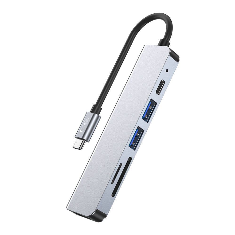 Adapter Tech-Protect V4 6v1 USB-C: USB-A 3.0 / USB-A 2.0 / USB-C / HDMI / Čitalnik kartic 3