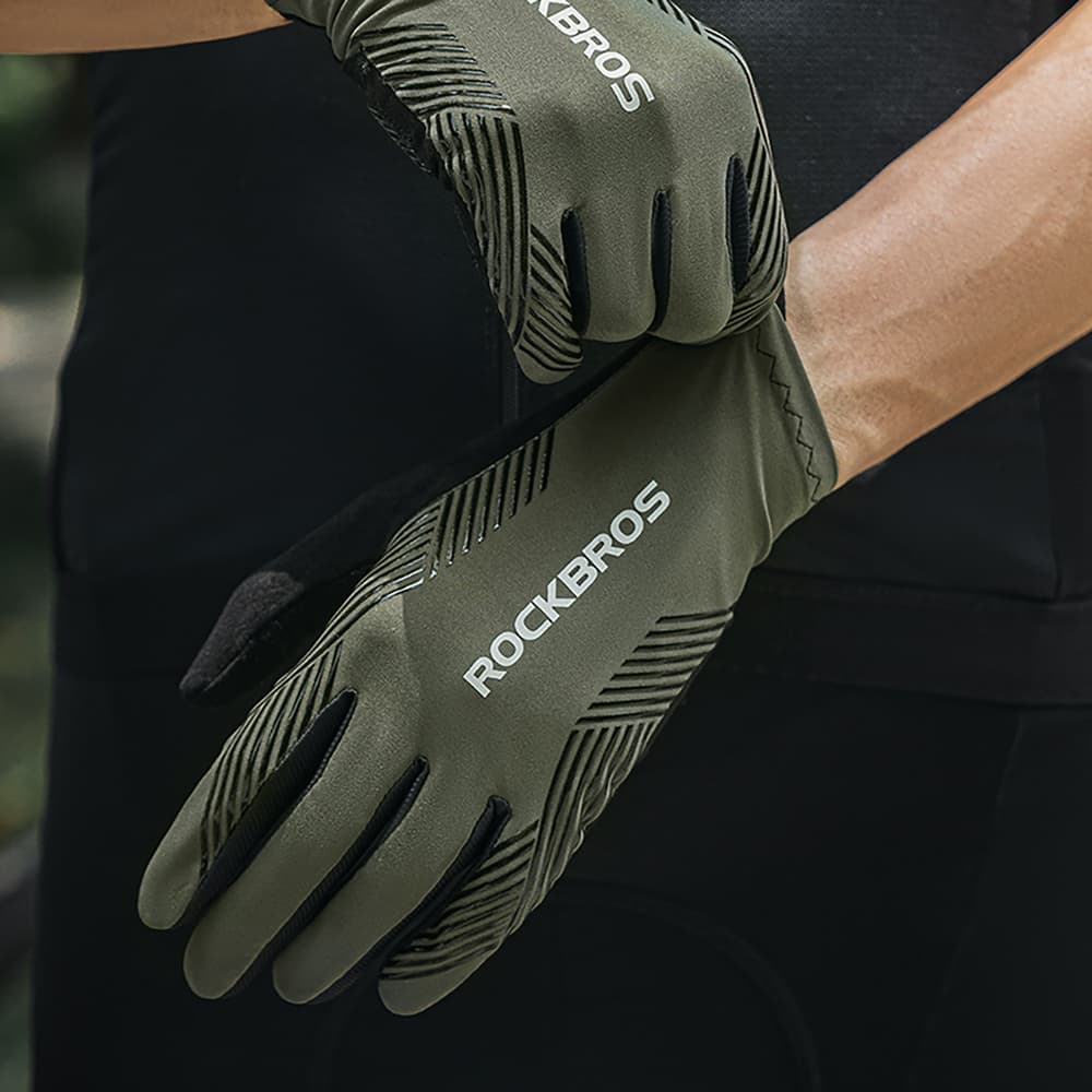 Rockbros kolesarske rokavice - polne, L - zelene 6