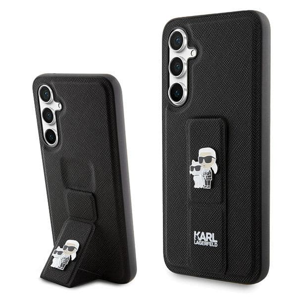 Karl Lagerfeld etui Saffiano Karl&Choupette Pins za Samsung Galaxy S23 FE - črna