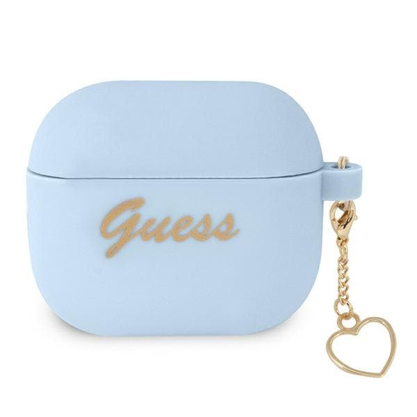 Ovitek za AirPods 3 Guess Silicone Charm Heart - modra