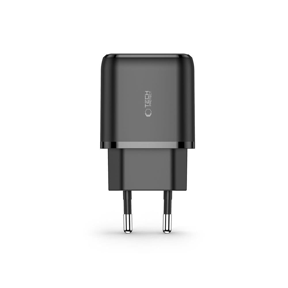 Tech-Protect C20W polnilnik USB-C PD 20W / USB-A QC 3.0 - črn 3