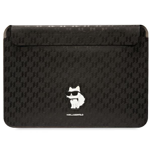 Etui Karl Lagerfeld Saffiano Monogram Choupette za 16" prenosnik - črna