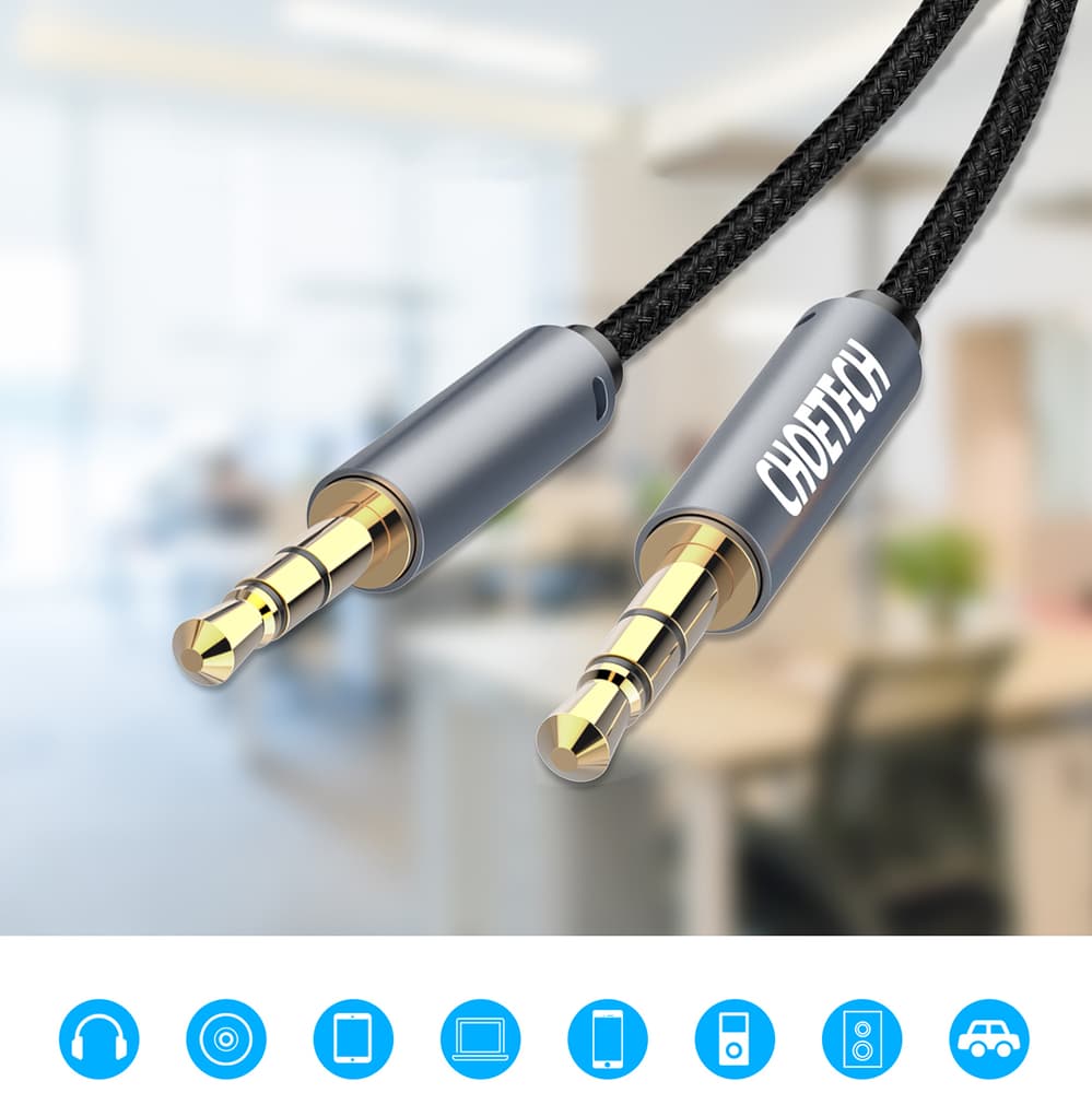Choetech AUX002 kabel mini jack 3.5mm / mini jack 3.5mm, 1.2m - črn 6
