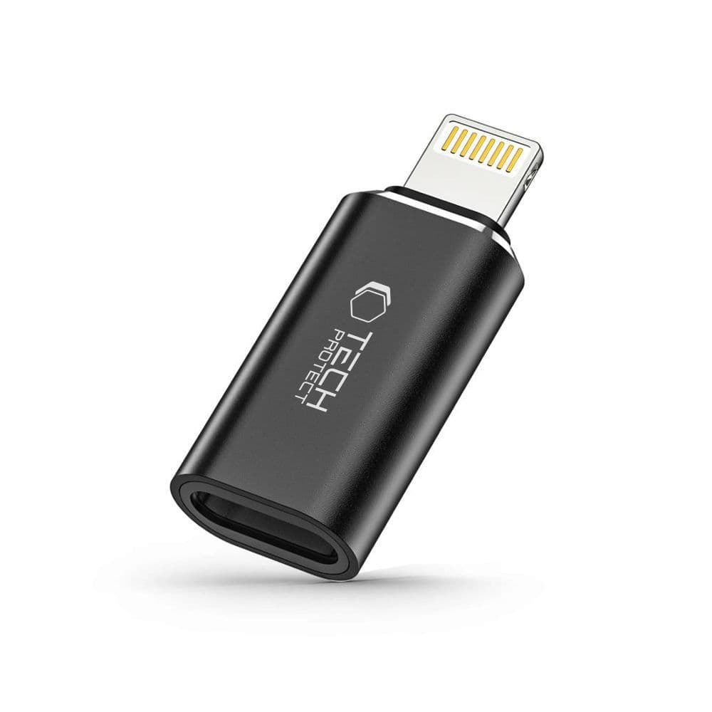 Tech-Protect UltraBoost Lightning (M) / USB-C (F) adapter, črn