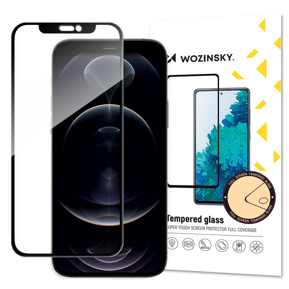 Wozinsky kaljeno steklo Full Glue iPhone 17e/16e/14/13 Pro/13, črno