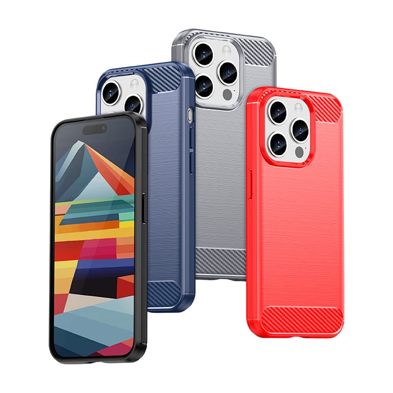 Gibljiv ovitek Carbon za iPhone 15 Pro Hurtel - črn 5