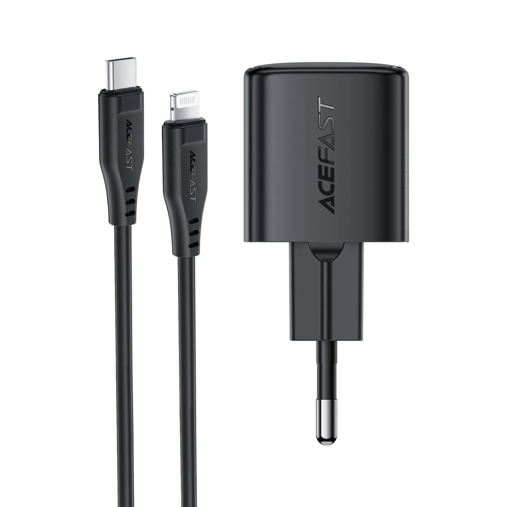 Acefast A118 30W GaN USB-C polnilnik s kablom Lightning, črn 3