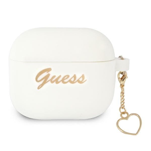 Ovitek za AirPods 3 Guess Silicone Charm Heart - bela