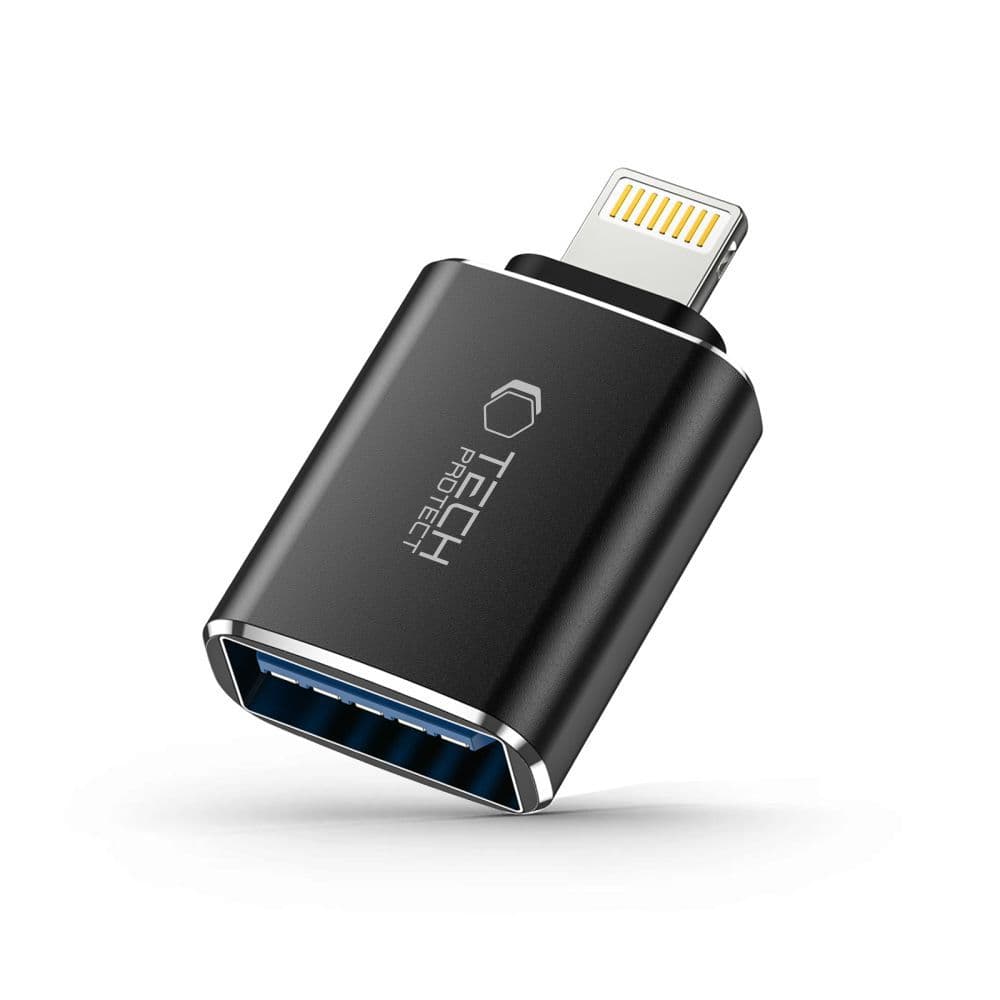 Tech-Protect UltraBoost Lightning (M) / USB-A (F) OTG adapter, črn
