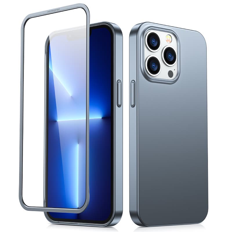 Joyroom 360 Full ovitek za iPhone 13 Pro Max + kaljeno steklo sivo